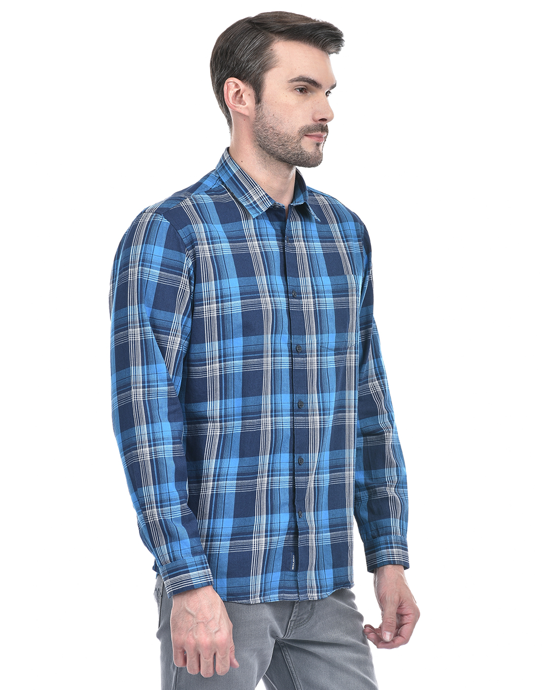 Numero Uno Men Checkered Blue Shirt